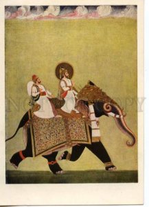 154179 Singh Ji on Elephant INDIA Old postcard