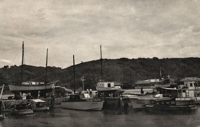 Vintage Postcard 1918 Agana Harbor Small Boats Ply Bet Guam Saipan Tinian & Rota 