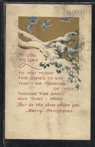 Christmas Postcard 1917 with WX19 used #168