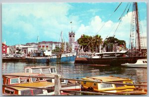 Bridgetown Barbados West Indies 1960s Postcard Careenage Boats Ships