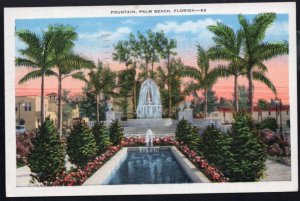 Florida PALM BEACH Memorial Fountain - pm1935 - LINEN