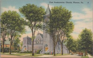 Postcard First Presbyterian Church Warren PA