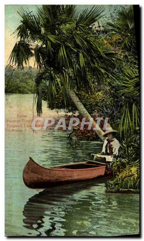 Old Postcard Cuba Paisaje tropical