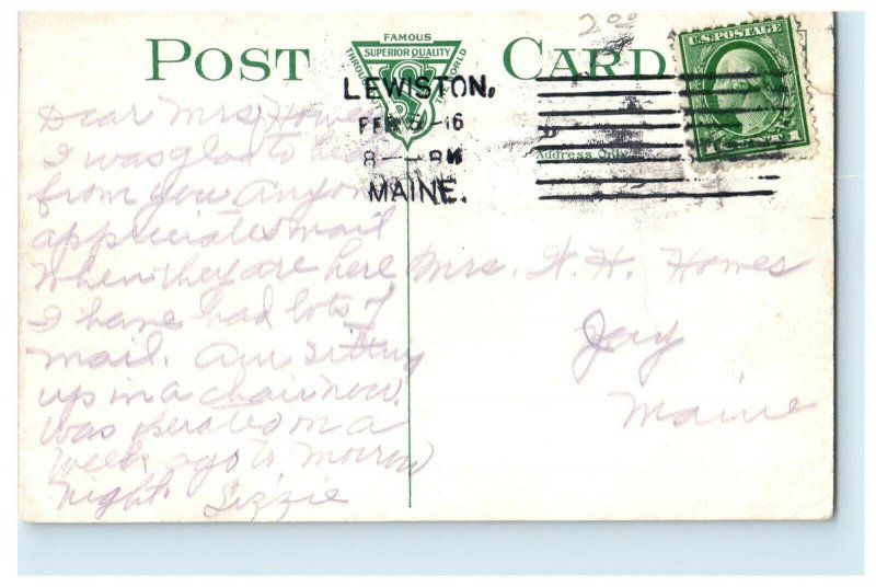 c1910s Edward Little High School, Auburn Maine ME Posted Antique Postcard