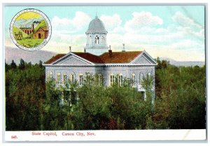 c1910 State Capitol Exterior View Building Carson City Nevada Vintage Postcard