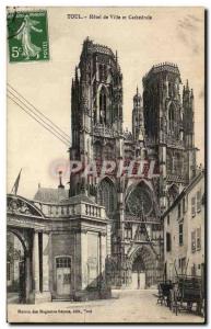 Old Postcard Toul Hotel de Ville and Cathedrale M