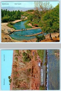 2 Postcards BANIAS, ISRAEL ~ One of Three Sources THE RIVER JORDAN - 4x6