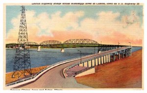 Postcard BRIDGE SCENE Clinton Iowa IA AP5871