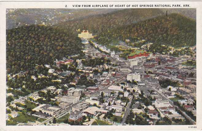 Aerial View of Hot Springs National Park AR, Arkansas - WB