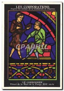 Postcard The Ancient of Corporations after the windows of the Cathedral of Ch...