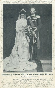 Grand Duke Friedrich Franz IV and Grand Duchess Alexandra 1904 festive wedding