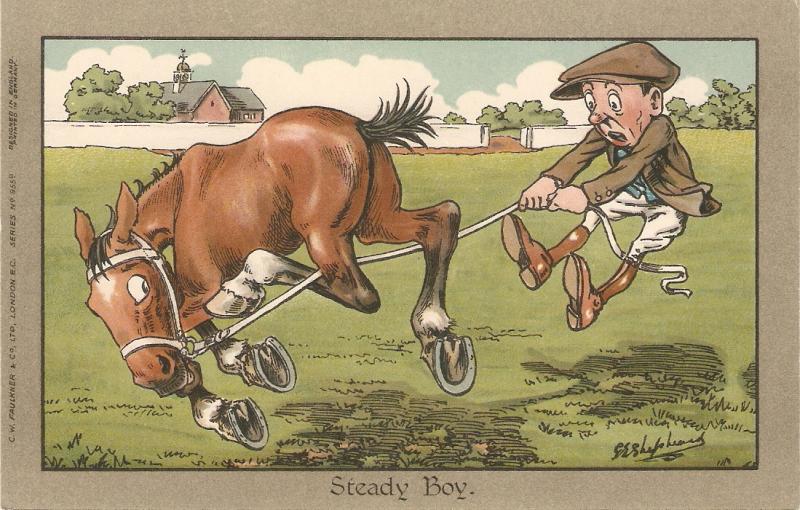 G.E.Shepheard. Horse Comic. Steady Bay Antique Humorous English