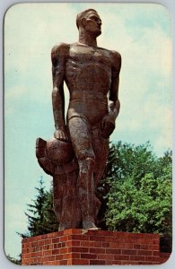 East Lansing Michigan 1950s Postcard Spartan Statue Michigan State University