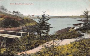 WEST SOUTHPORT MAINE OCEAN SIDE~LIGHTHOUSE IN DISTANCE?~G W MORRIS POSTCARD 1909