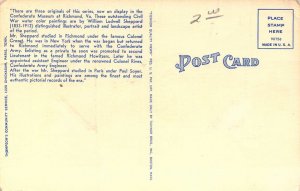 Linen, Civil War, Cavalryman Museum of Confederacy, Richmond VA Old Postcard