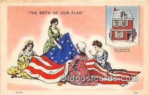 Birth of Our Nation's Flag Betsy Ross House, Philadelphia, PA Patriotic Unused 