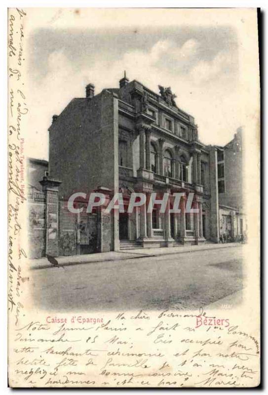 Old Postcard Bank Caisse d & # 39Epargne Beziers