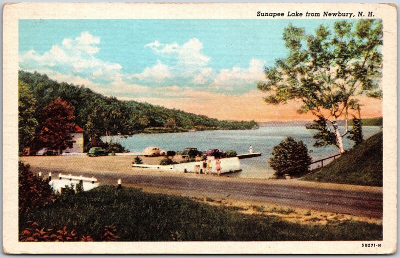 Sunapee Lake From Newbury New Hampshire NH Scenic View Roadway Postcard