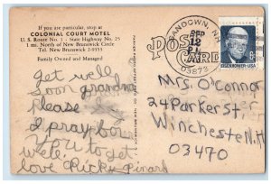 1973 Colonial Court Motel New Brunswick NJ Sandown NH Vintage Postcard