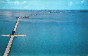 Florida Keys Aerial VIew Seven Mile Bridge Showing Mosher Channel Pigeon Key ...