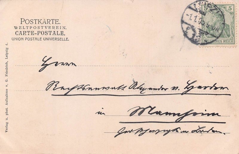 LEIPZIG GERMANY~MUSEUM~1905 TINTED PHOTO POSTCARD