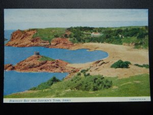 Channel Islands JERSEY Portelet Bay Janvrin's Tomb c1950's Postcard by J. Salmon