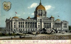 Little Rock, Arkansas, USA United States State Capital Building 1907 two smal...