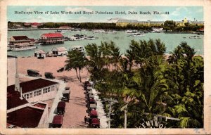 Florida Palm Beach Birds Eye View Of Lakw Worth and Royal Poinciana Hotel 1920