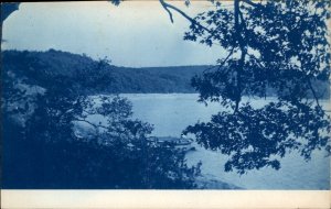 Cotuit Cape Cod MA Cyanotype Peaceful Scene Real Photo Vintage Postcard