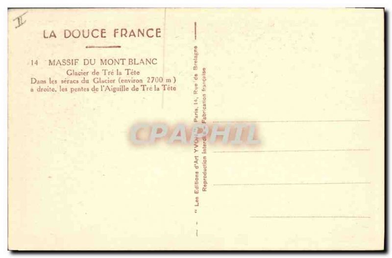 Postcard Old Climbing Mont Blanc Glacier Tre Tete In the seracs of the glacie...