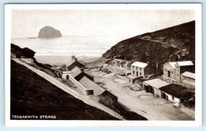 CORNWALL, England, UK ~ Birdseye TREBARWITH STRAND Buildings c1910s  Postcard