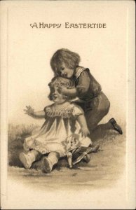 Easter Children Play Surprise Gottschalk c1900-20S Vintage Postcard