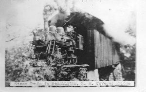 Steam Train Real Photo Bennington New Hampshire Railroad, Train Postcard