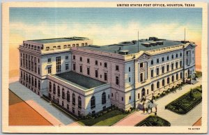 1947 United States Post Office Houston Texas TX Postal Service Building Postcard