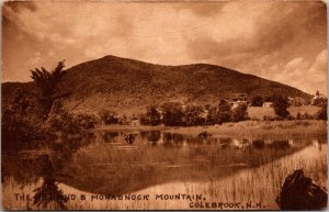 View of Pond and Monadnock Mountain, Colebrook NH c1917 Postcard Y51