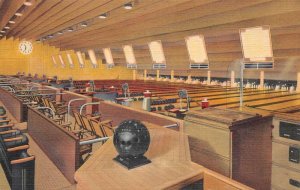 Hollywood California Sunset Bowling Center Interior Vintage Postcard AA71331