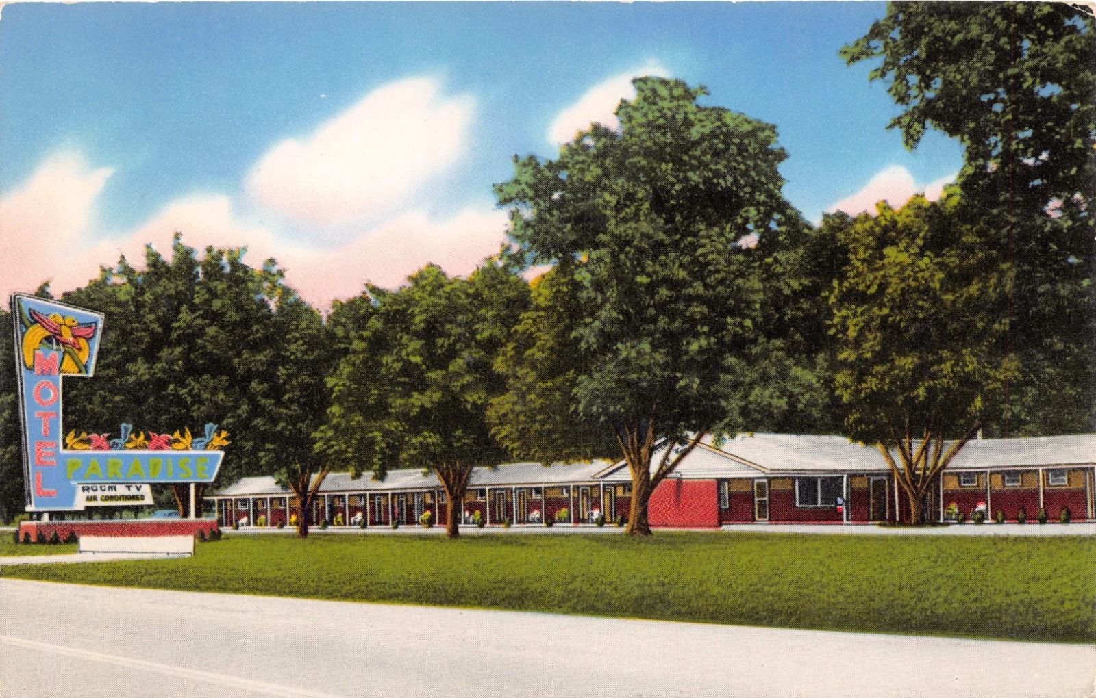 Sylvania Paradise Motel Finest Great Sign Postcard