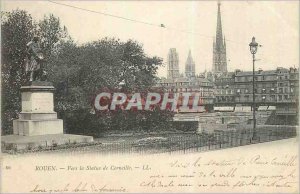 Old Postcard Rouen By the Statue of Cornelius (map 1900)