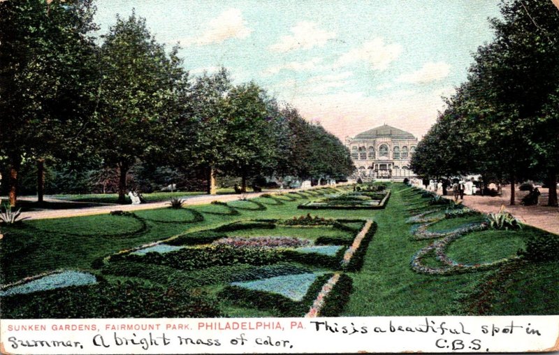 Pennsylvania Philadelphia Fairmount Park Sunken Garden 1908