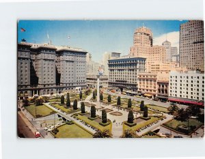 Postcard Union Square San Francisco California USA