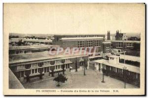 Old Postcard Suresnes Overview of Voltaire Street Schools