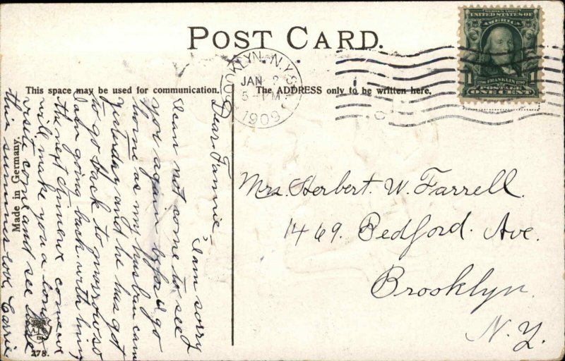 Christmas Nativity Travelers Watch Mary with Jesus Christ Child c1910 Postcard