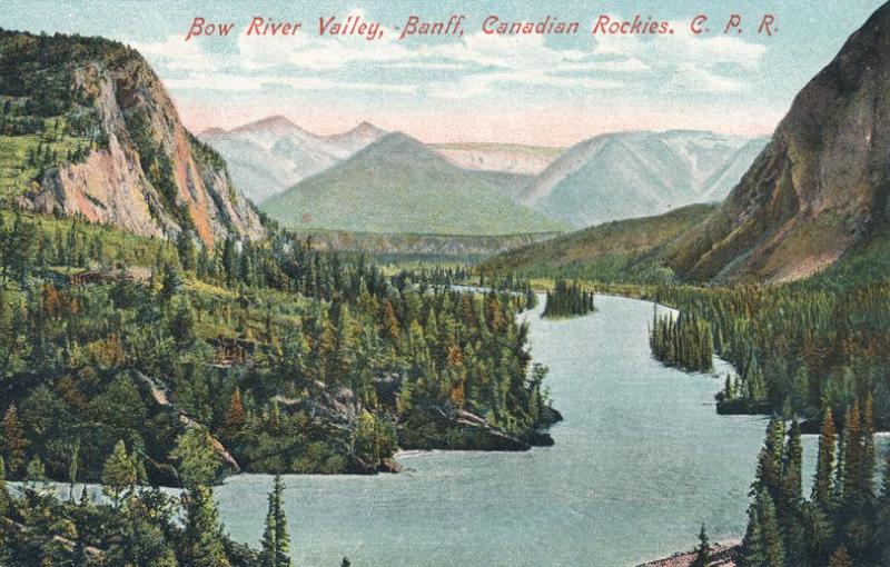 Bow River Valley, Banff AB, Alberta, Canada along Canada Pacific Railway - DB