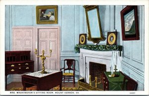 postcard Mrs. Washington's Sitting Room, Mt. Vernon, Va.