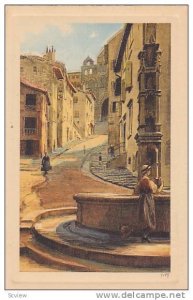 La Vieille Rue Des Tables Conduisant A La Cathedrale, Le Puy (Gironde), Franc...