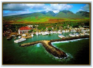 1995 Harbor Bird's Eye Lahaina Hawaii HI Maui Vintage Unposted Postcard