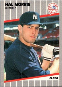 1989 Fleer Baseball Card Hal Morris New York Yankees sk21028