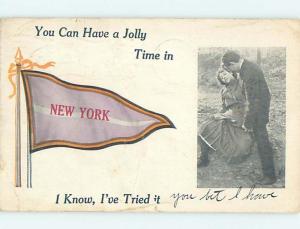 Divided-Back PENNANT POSTCARD New York City NY HM5352