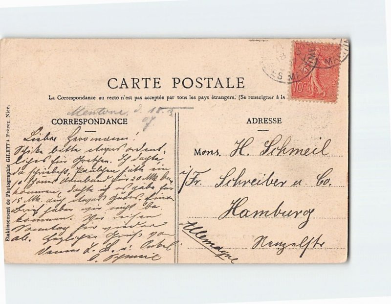 Postcard Vue prise du Cap Martin Menton France