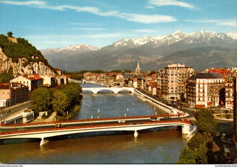 Italy Grenoble Les Ponts sur l'Isere et la chaine de Belledonne